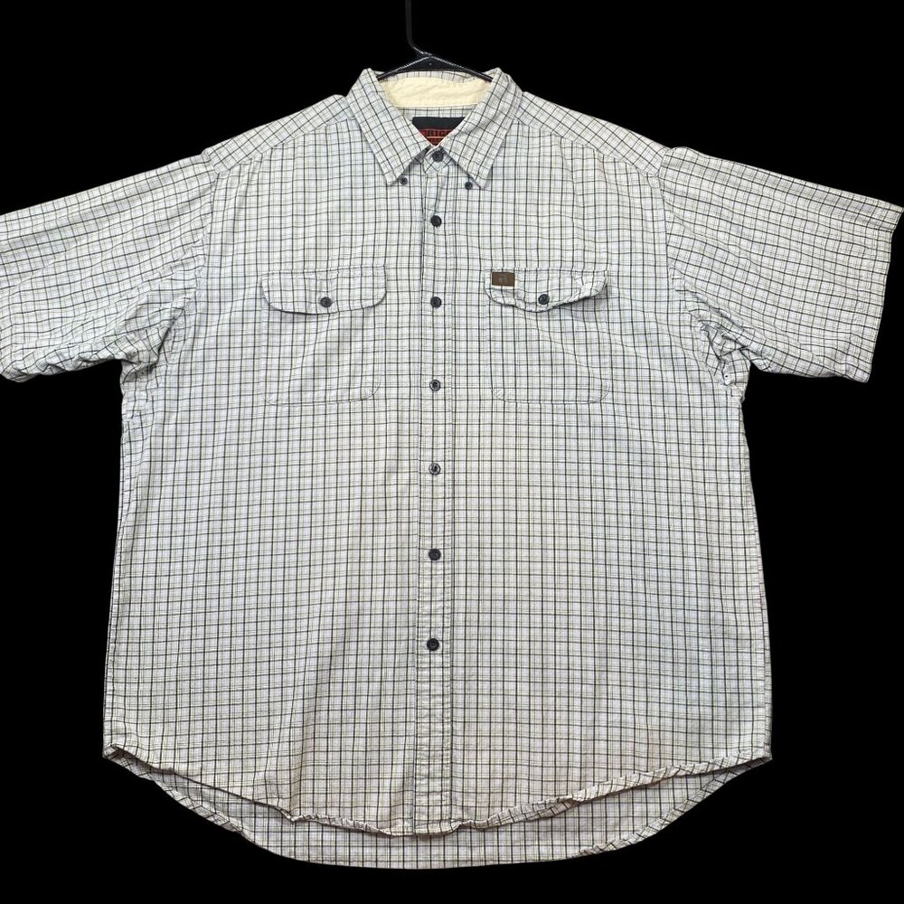 Riggs Workwear By Wrangler Mens Plaid Short-Sleeve Shirt XXL Comfortable Durable